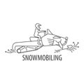 Snowmobiling line icon