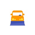 Snowplow icon, flat style