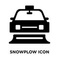 Snowplow icon vector isolated on white background, logo concept