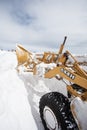 Snowplow Pushes Snow