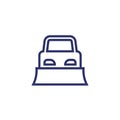 snowplow truck icon, line vector