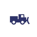 snowplow truck on white, vector icon