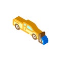 snowplow truck winter season isometric icon vector illustration