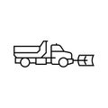 snowplow truck winter season line icon vector illustration