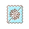 Snowproof material flat icon. Weather protection. Thermal insulated fabric feature Royalty Free Stock Photo