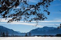 Snowscape in Benediktbeuren, Bavaria, Kochel am See Royalty Free Stock Photo