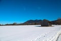 Snowscape in Benediktbeuren, Bavaria, Kochel am See Royalty Free Stock Photo