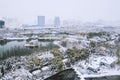 Snowscape of Qingcheng Park in Hohhot, Inner Mongolia, China Royalty Free Stock Photo