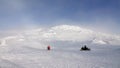 Snowscooter to Areskutan, the top of Are Skiresort in Jamtland, Sweden in winter