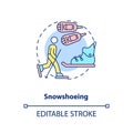 Snowshoeing concept icon