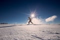 Snowshoeing in fresh snow in Black Forest, Germany Royalty Free Stock Photo