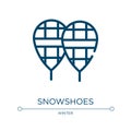 Snowshoes icon. Linear vector illustration from winter collection. Outline snowshoes icon vector. Thin line symbol for use on web