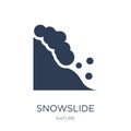 Snowslide icon. Trendy flat vector Snowslide icon on white background from nature collection Royalty Free Stock Photo