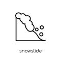 Snowslide icon. Trendy modern flat linear vector Snowslide icon