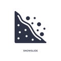 snowslide icon on white background. Simple element illustration from nature concept