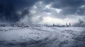 Snowstorm approaches, heading to the suburban community soon.AI Generated