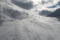 Snowstorm blizzard on ski slope