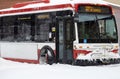 Snowstorm blizzard in Toronto, North America, that causes public transportation disruptions, traffic delays, emergency