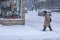 Snowstorm in Montreal during Covid-19 pandemic Royalty Free Stock Photo
