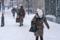 Snowstorm in Montreal during Covid-19 pandemic Royalty Free Stock Photo