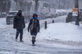 Snowstorm in Montreal during Covid-19 pandemic Royalty Free Stock Photo