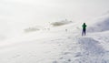 Snowstorm in the mountains at winter time. Mountains of Trentino Alto Adige, South Tyrol Royalty Free Stock Photo