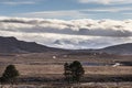 Snowstorm over the Cairngorm Mountains from Dava Moor in Scotland.