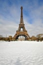 Snowstorm in Paris Royalty Free Stock Photo