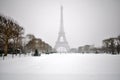 Snowstorm in Paris Royalty Free Stock Photo