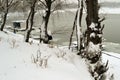 Snowstorm River Borcea Royalty Free Stock Photo