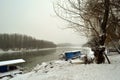 Snowstorm River Borcea Royalty Free Stock Photo