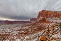 Snowstorm sweeps through Monument Valley Royalty Free Stock Photo