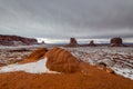 Snowstorm sweeps through Monument Valley Royalty Free Stock Photo