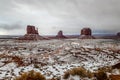 Snowstorm sweeps through Monument Valley Royalty Free Stock Photo