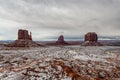 Snowstorm sweeps through Monument Valley Royalty Free Stock Photo