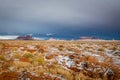 Snowstorm sweeps through Monument Valley Royalty Free Stock Photo