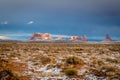 Snowstorm sweeps through Monument Valley Royalty Free Stock Photo