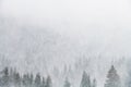 Snowstorm in winter mountains Royalty Free Stock Photo