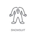 Snowsuit linear icon. Modern outline Snowsuit logo concept on wh