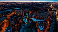 Snowy afternoon city