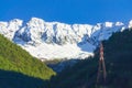 Snowy Alps mountains blue sky view Piedmont Italy Royalty Free Stock Photo