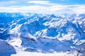 Snowy Alps peaks view from Little Matterhorn peak Royalty Free Stock Photo