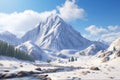 Snowy American Mountain Landscape, Generative AI