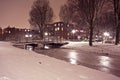 Snowy Amsterdam the Netherlands Royalty Free Stock Photo