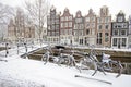 Snowy Amsterdam in the Netherlands Royalty Free Stock Photo