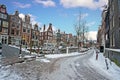 Snowy Amsterdam in the Netherlands in winter Royalty Free Stock Photo