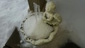 SNOWY ANGEL BIRD BATH WITH ICICLE