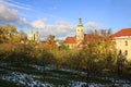 Snowy autumn Prague St. Nicholas' Cathedral Royalty Free Stock Photo