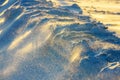 snowy background in sunlight at sunset Snow coating during sunset in winter. Royalty Free Stock Photo