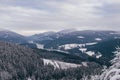 Snowy Beskydy mountains, Czech Republic. Gateway to untouched nature. Frosty morning Royalty Free Stock Photo